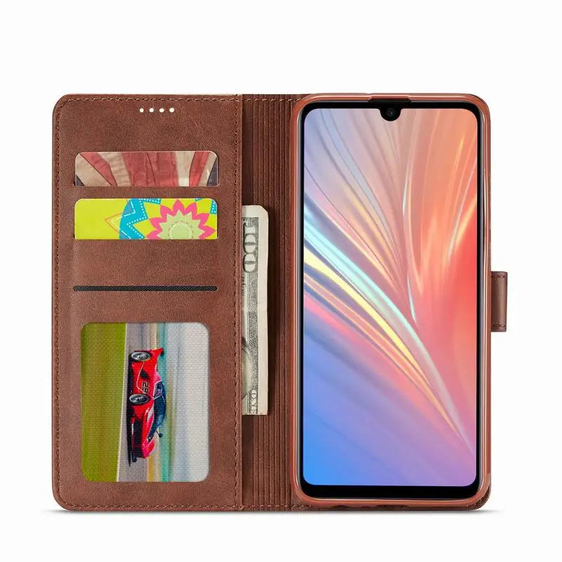 Leather case to protect the Huawei Honor with a wallet case function 