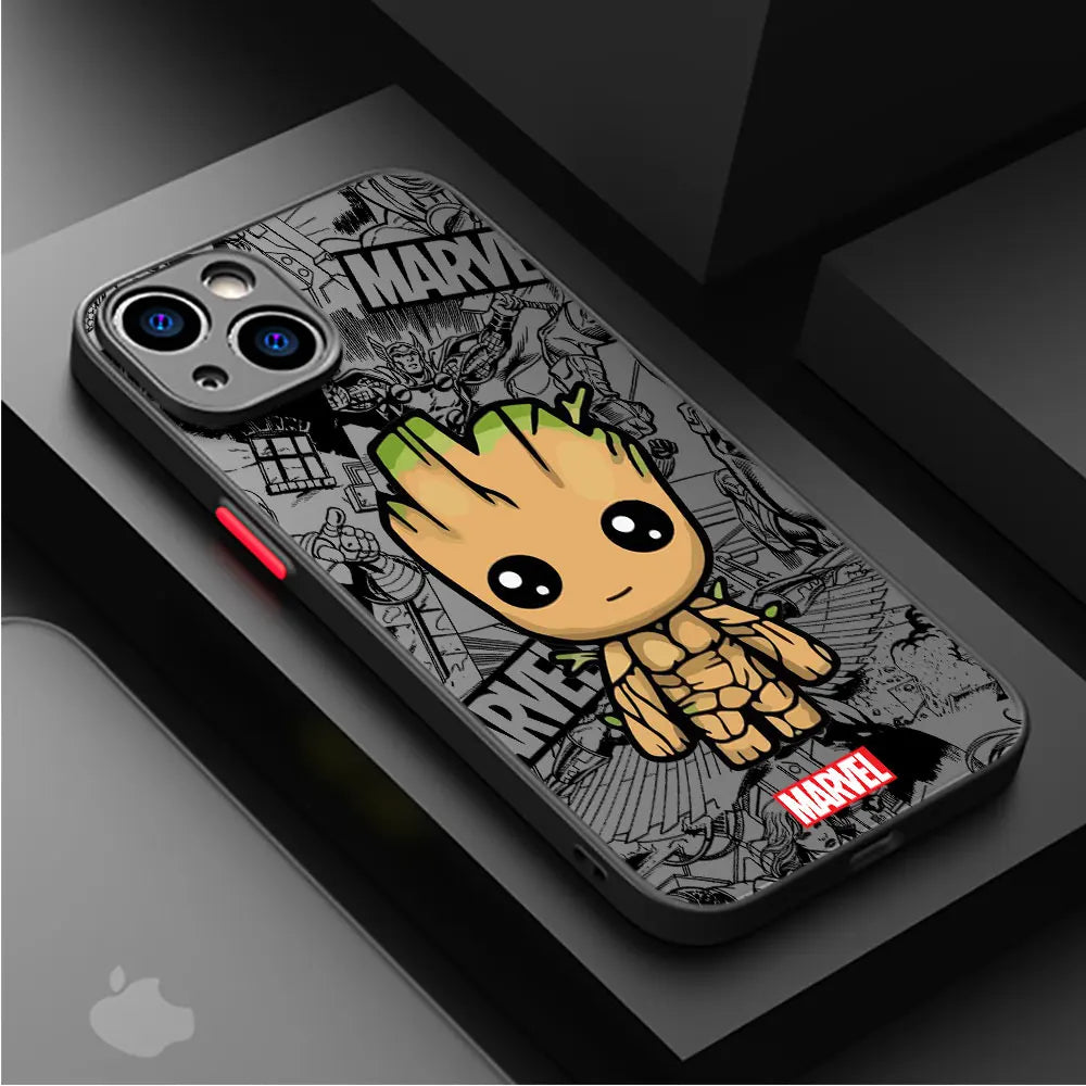 Marvel Handyhülle: Groot, Spiderman, Deadpool, Captain America, Iron man, black Panther für das iPhone